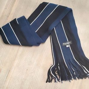 Portabella men's black and blue striped scarf